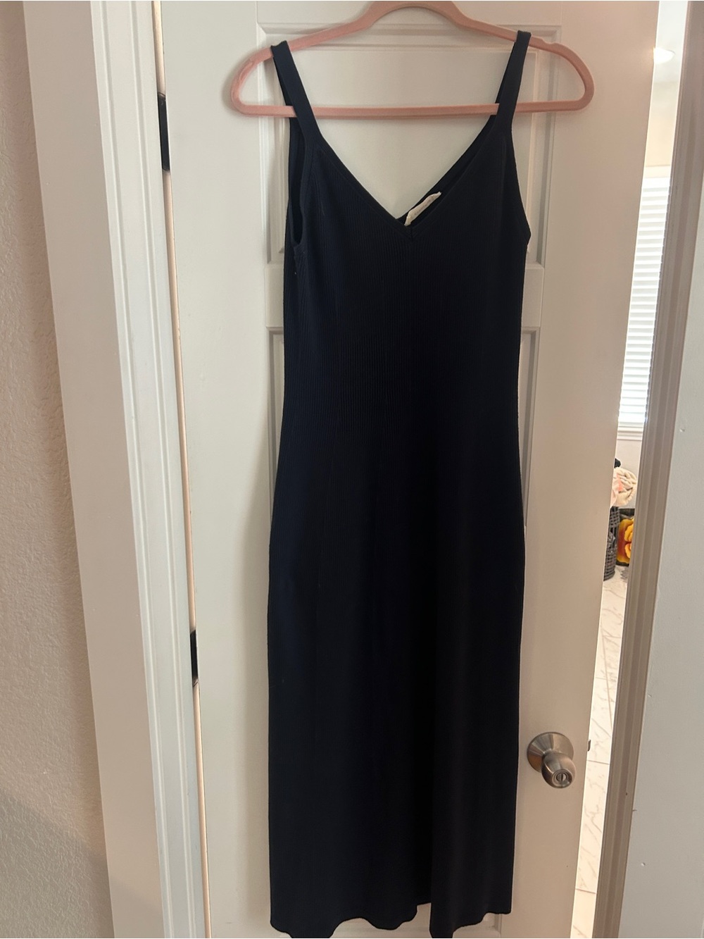Everlane Classic Navy V-Neck Slip Dress